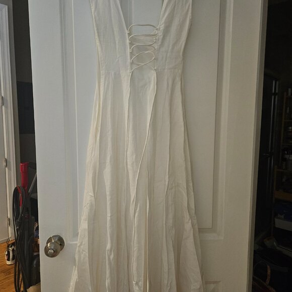 NWT Danielle GUIZIO Leila Midi Dress White XXS - Picture 3 of 4
